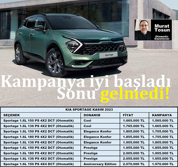 Kia Sportage Fiyat Listesi Kasım 2023. 2023 Sportage. 0 km Sportage.