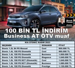 Kia Stonic Fiyat Listesi Kasım 2023