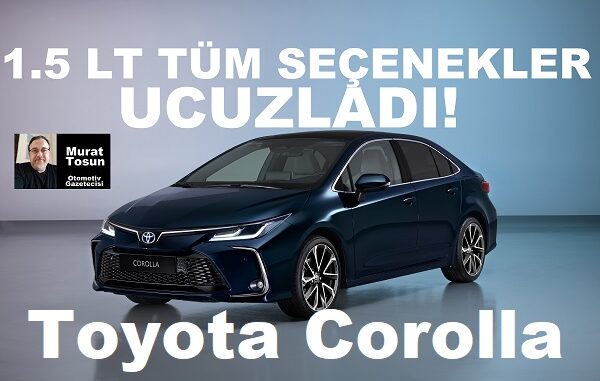 Toyota Corolla Fiyat Listesi Kasım 2023.