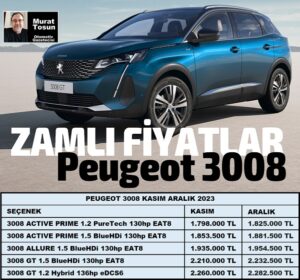 Peugeot 3008 Fiyat Listesi Aralık 2023