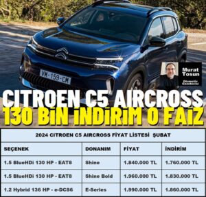 Citroen C5 Aircross Fiyatlar 2024