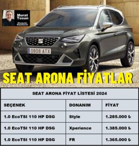 Seat Arona Fiyat Listesi Şubat 2024