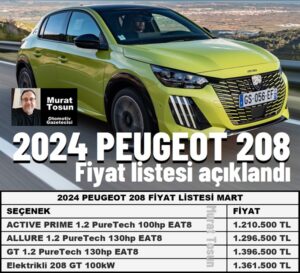 2024 Peugeot 208 Fiyat Listesi
