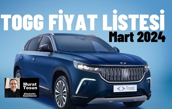 TOGG T10X Fiyat Listesi Mart 2024.