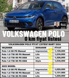 Volkswagen Polo Fiyat Listesi Mart 2024