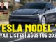 Tesla Fiyat Listesi Ağustos.